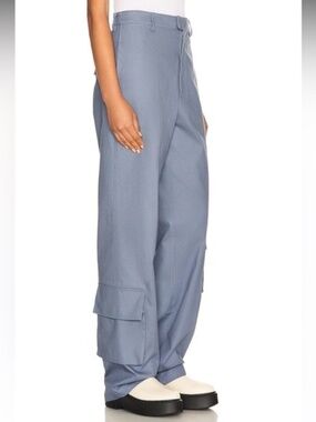 NWT Blue Gray High-Waisted Chino Cargo Trousers Size M